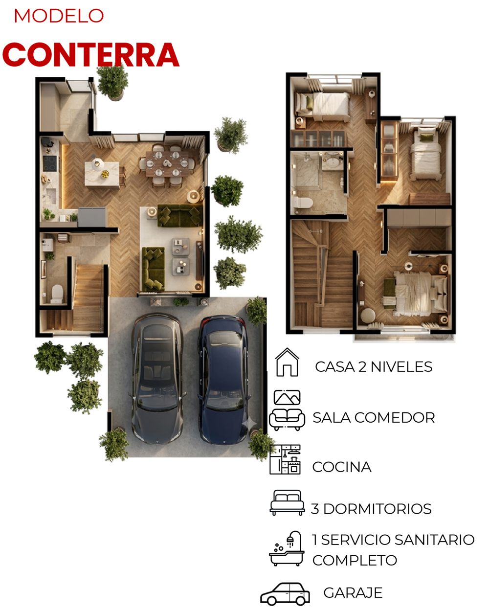 Plano de distribución del modelo Conterra