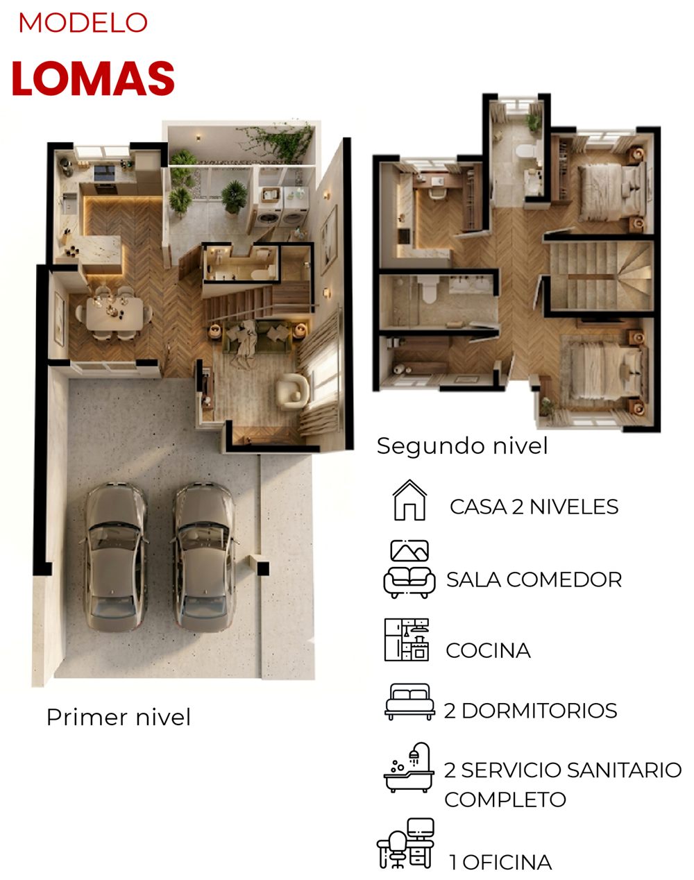 Plano de distribución del modelo Lomas