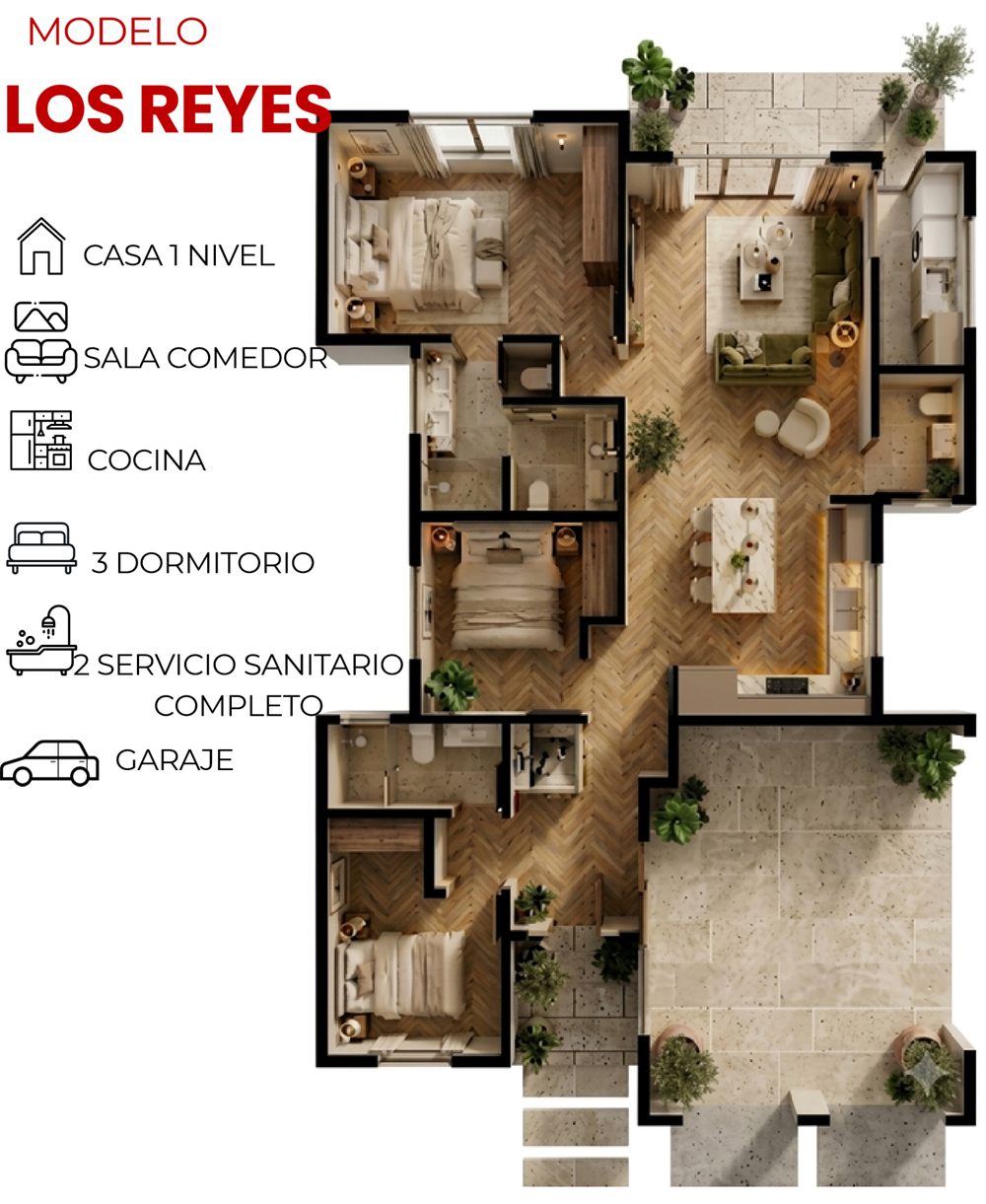 Plano de distribución del modelo Los Reyes