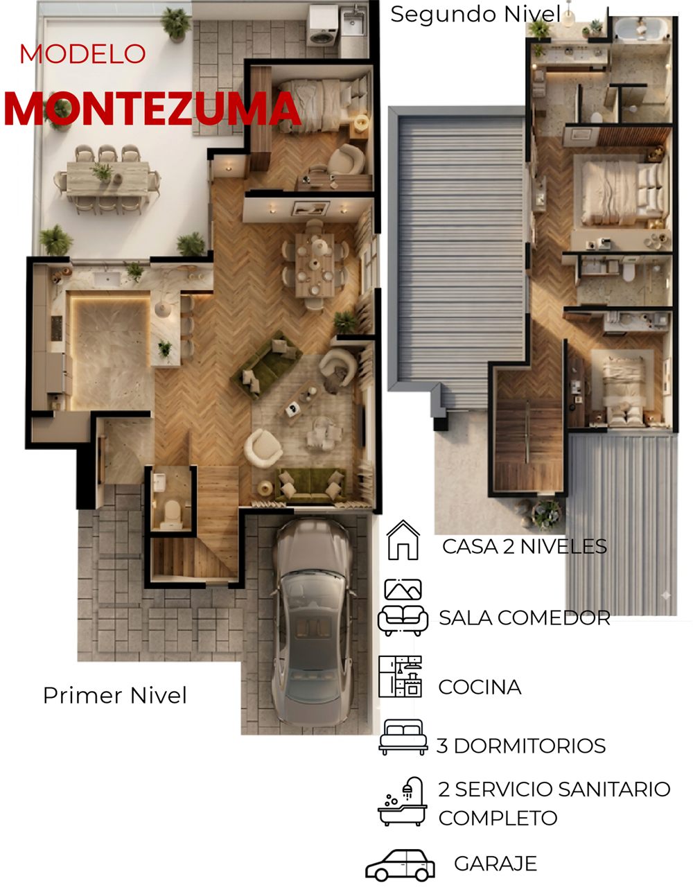 Plano de distribución del modelo Montezuma